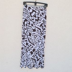 Chico's brown & white midi skirt